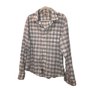 Faherty Blue and White Plaid Casual Button Down Shirt